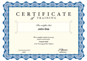 PDF Certificate for aMember 1 - certificate sample