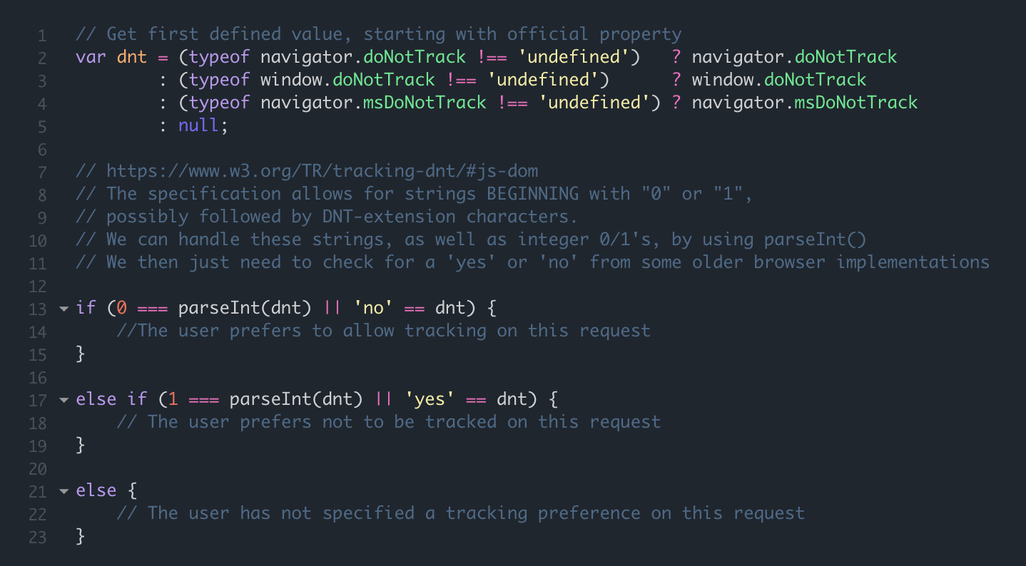 - donottrack js