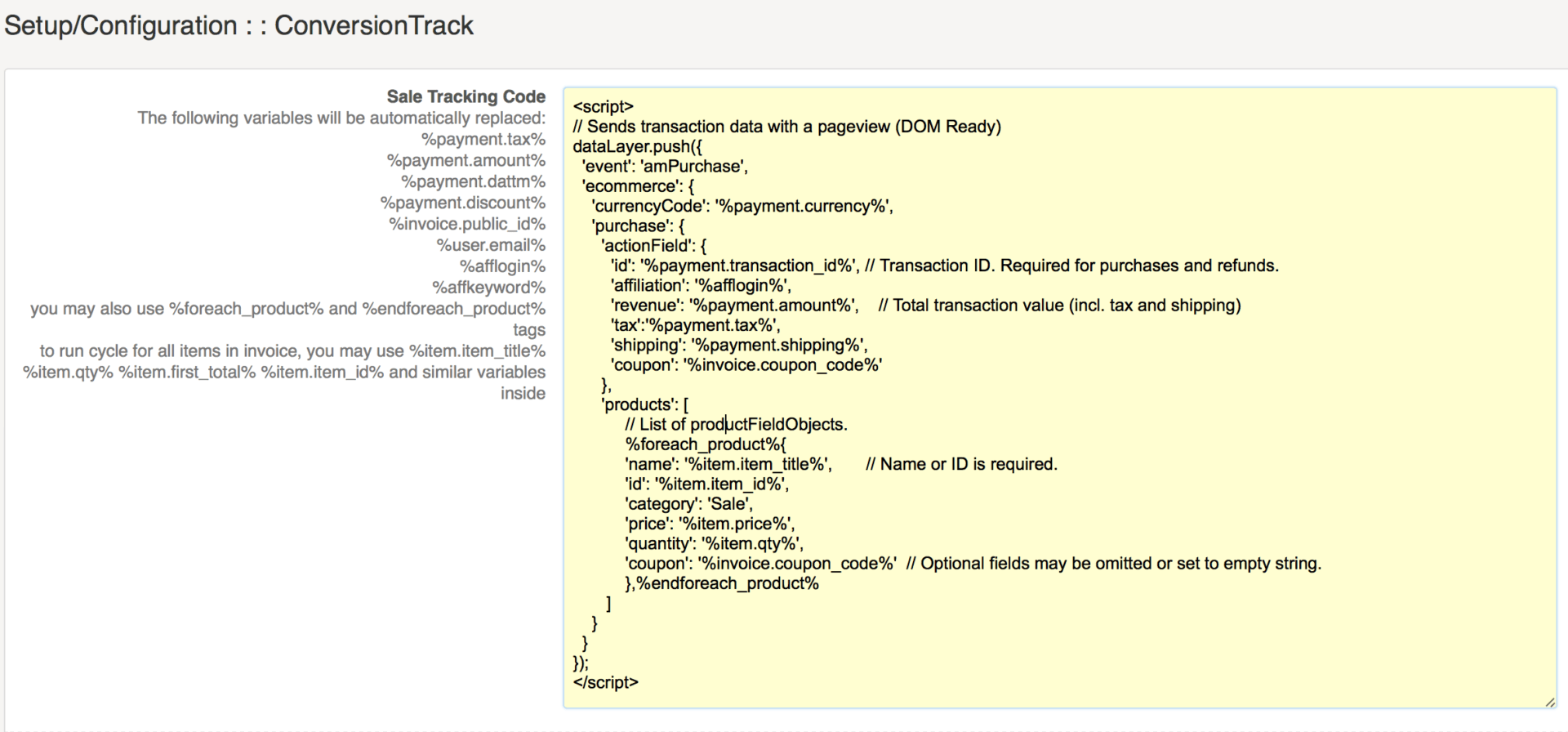 - enhanced ecommerce datalayer amember 1
